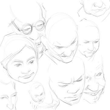 Expressions upper 3/4 QuickDraw — figure reference