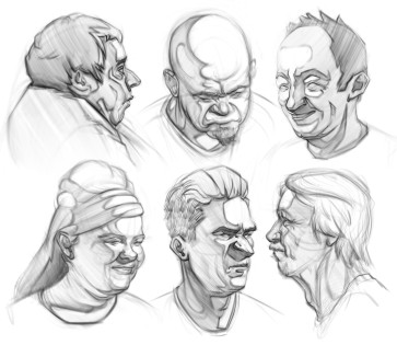 Face/expression studies — figure reference