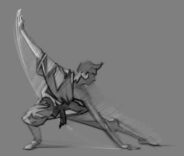 First drapery studies — figure reference