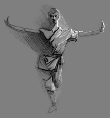 First drapery studies — figure reference