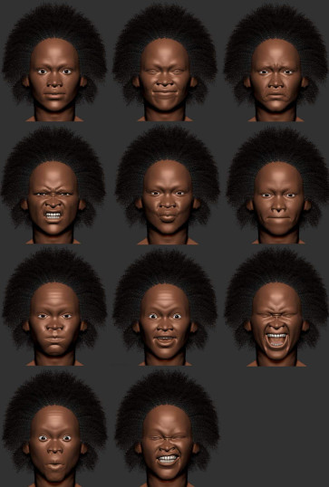 facial expression sculpting practice — figure reference