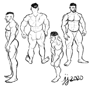 Muscle Perspective Studies — figure reference