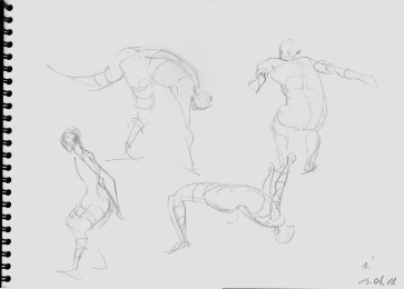 1 min. morning gesture drawing — figure reference