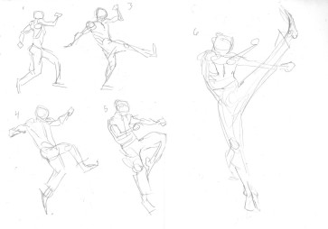 Kick motion study — figure reference