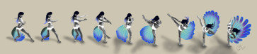 Peacock hybridation asian dance — figure reference