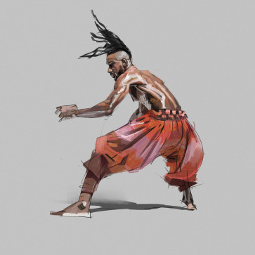Capoeira1 painting study — figure reference