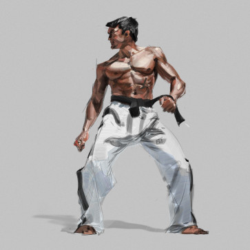 Taekwondo13 painting study — figure reference