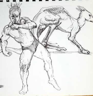 Kangaroo and dude man — figure reference
