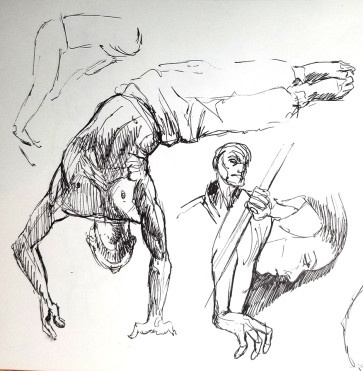 Reuban ink scribbly — figure reference