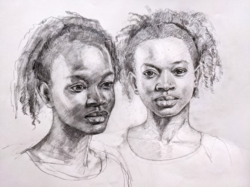 Pencil and charcoal studies — figure reference