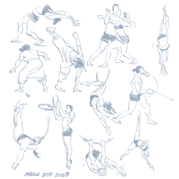 warmups, challenging poses — figure reference