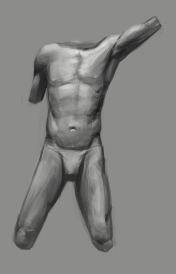 Torso painting practice — figure reference