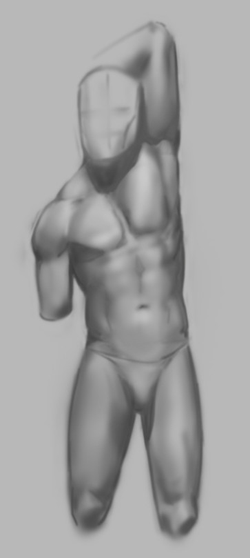 Torso painting practice — figure reference