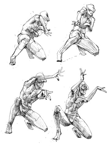 Male modern dance 10 Sketches — figure reference
