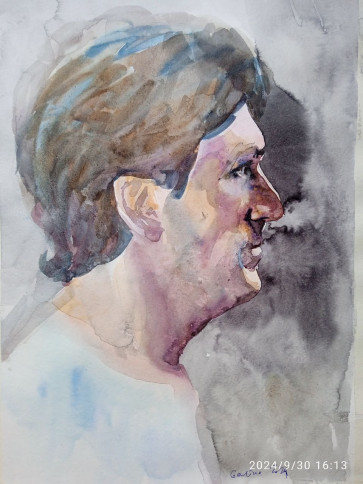Watercolor profile — figure reference