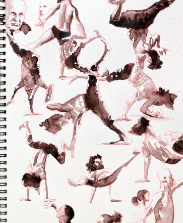 breakdance watercolors — figure reference