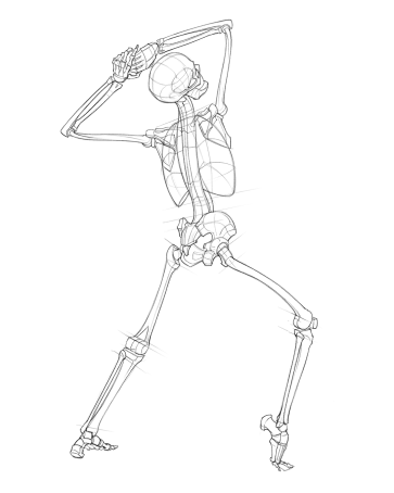 Skeleton Drawing Study 1 — figure reference