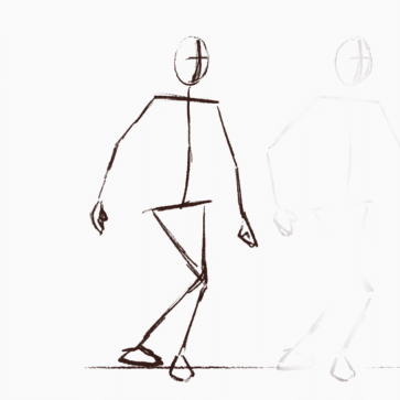 Stick figure dance kick — figure reference