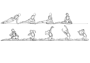 Frames of “Elle life drawing poses” motion — figure reference