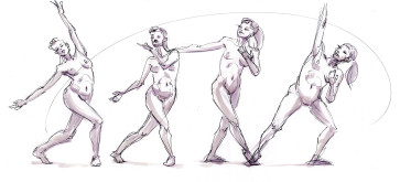 4 frames of Abbey — figure reference