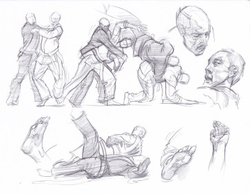 Jujitsu sketches — figure reference
