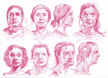 Female head studies — figure reference