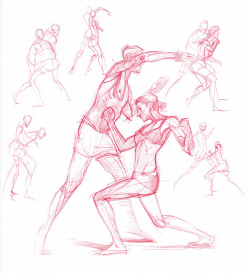 Combat sketches — figure reference