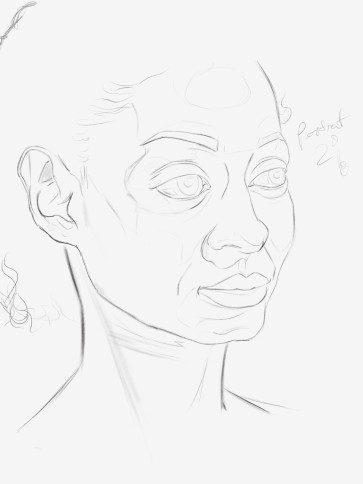 Face iPad Drawing — figure reference