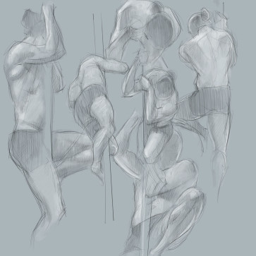 Climb sketches — figure reference