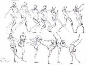 Asian Dance 1 - Sketches by Michael Hampton — figure reference