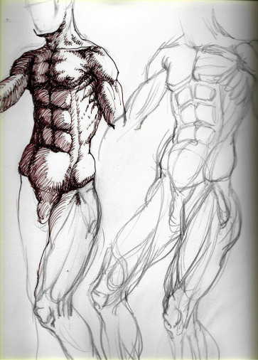 memory drawing remembering male straps — figure reference