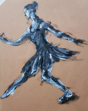 Gesture in oil on manila paper — figure reference