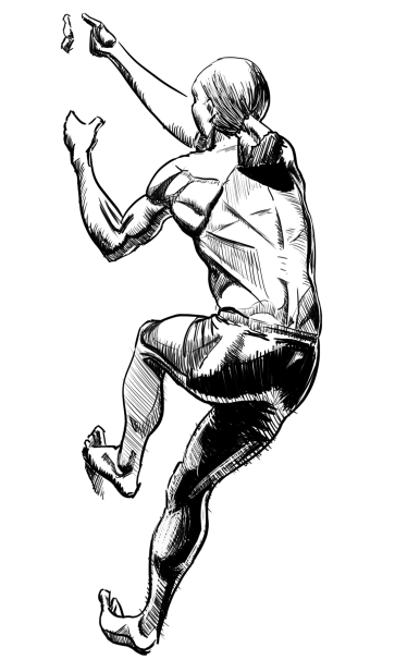 Back View, Inked — figure reference