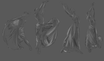 White Skirt Motion — figure reference