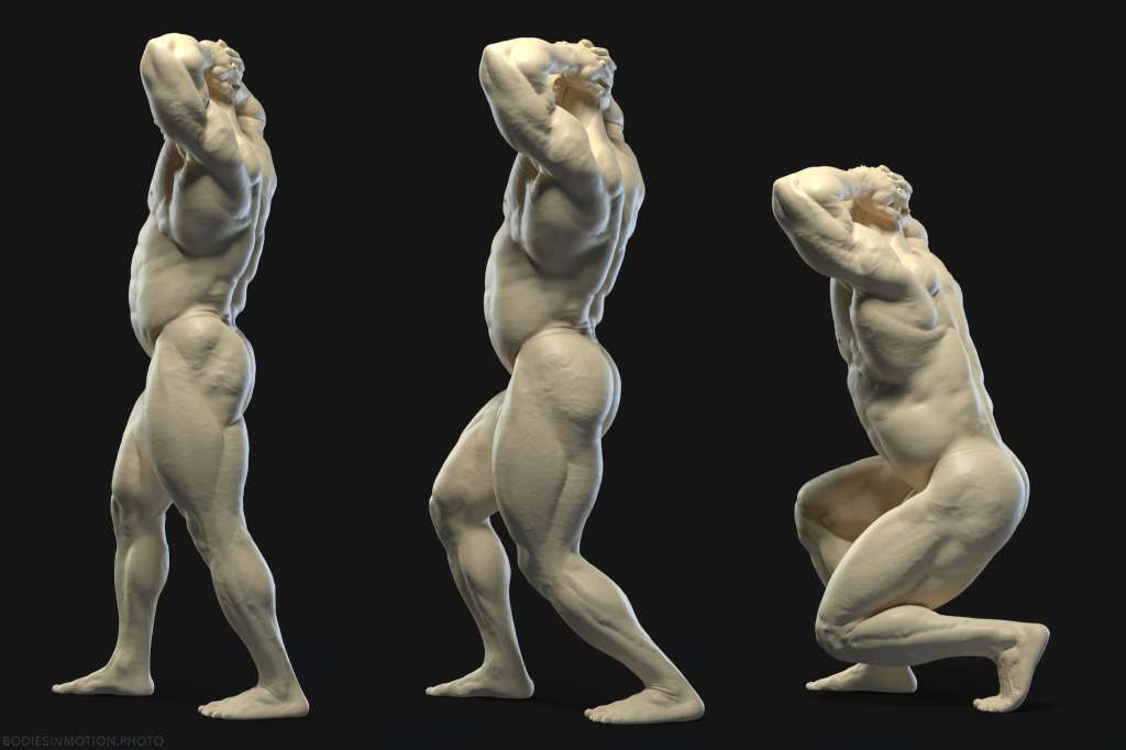 Muscular male lunge threePoint — figure reference