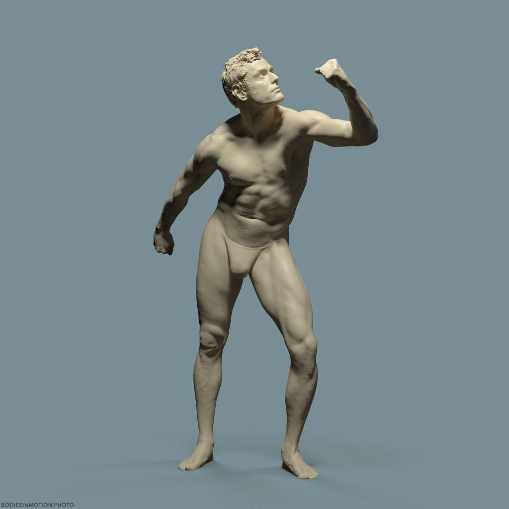 BaseMale pose 2 keyLightBlue — figure reference