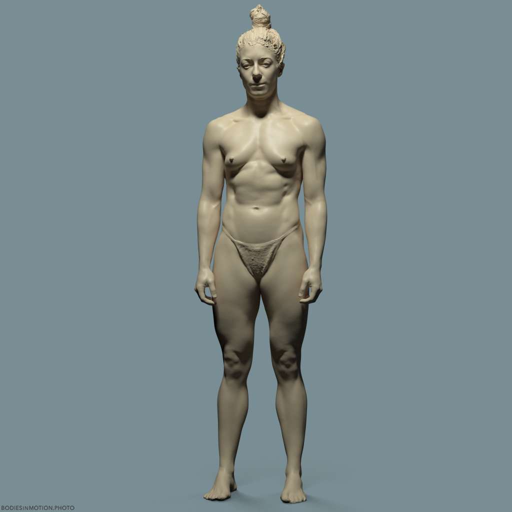 Muscular Female neutral keyLightBlue — figure reference