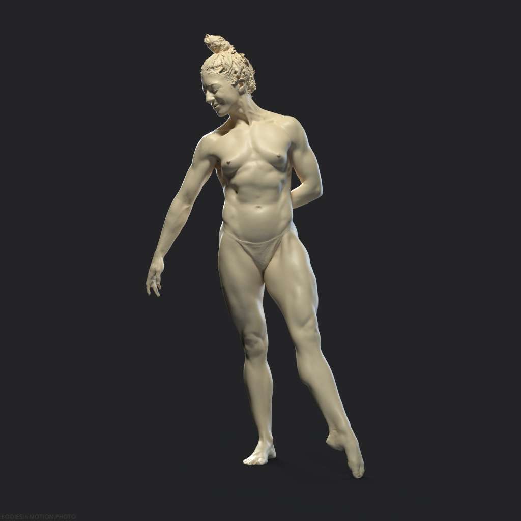 MuscularFemale pose 3 threePoint — figure reference