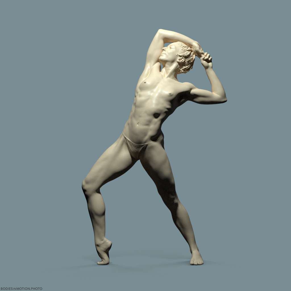 MuscularFemale pose 4 keyLightBlue — figure reference