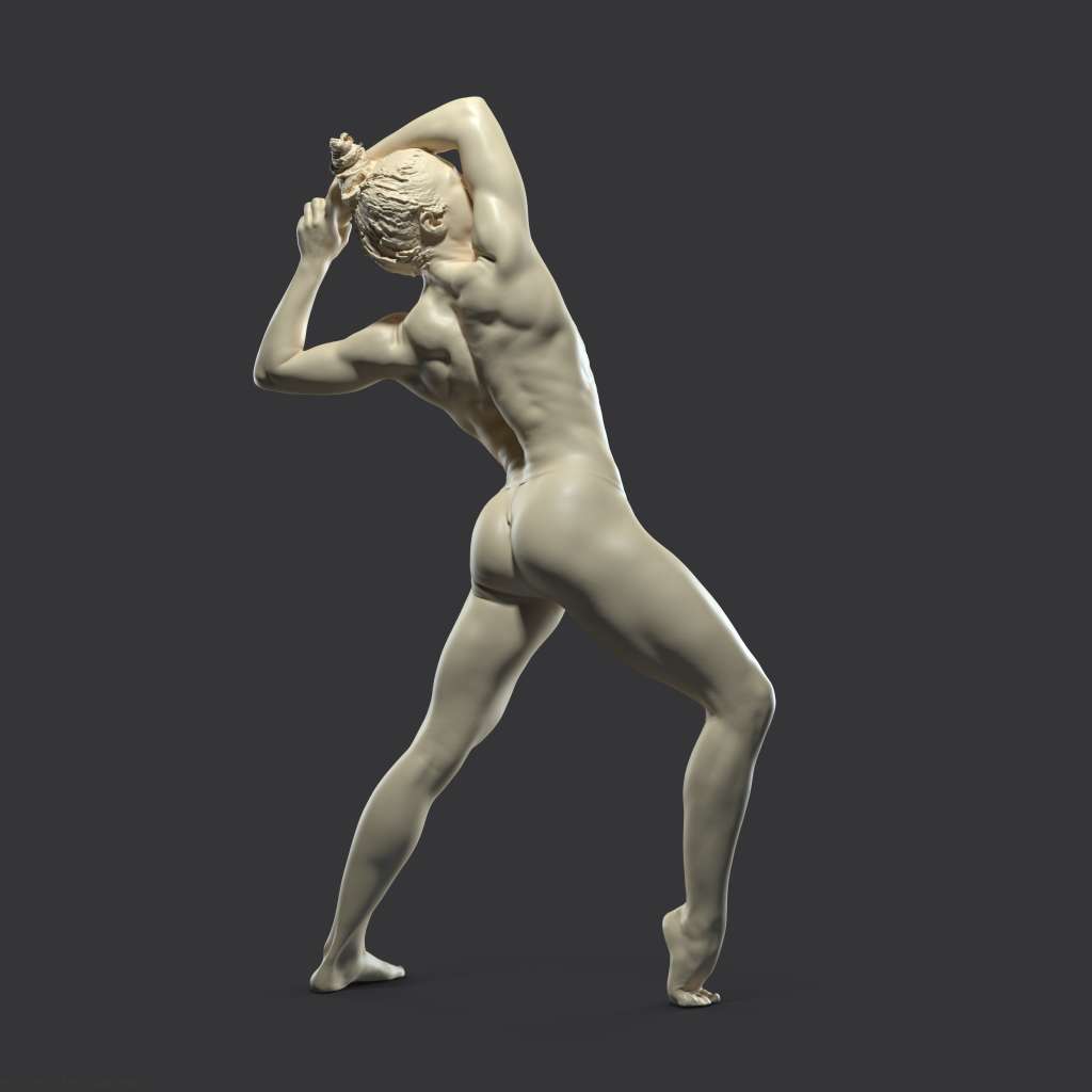 MuscularFemale pose 4 threePoint — figure reference