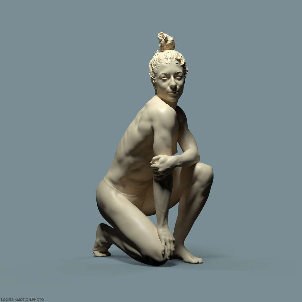 MuscularFemale pose 6 keyLightBlue — figure reference