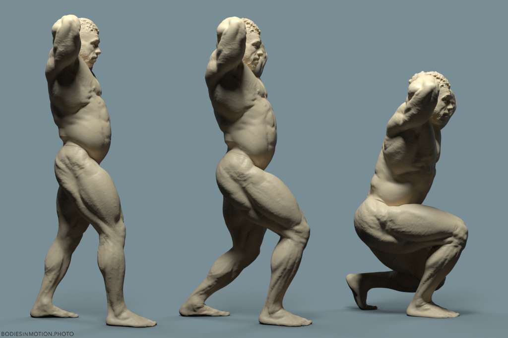 MuscularMale lunge sequence keyLightBlue — figure reference