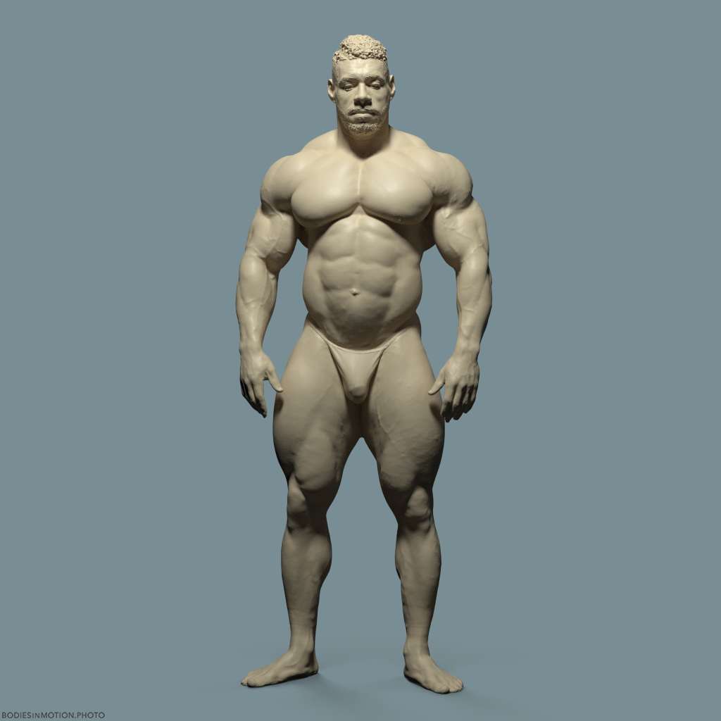 Muscular Male Neutral keyLightBlue — figure reference