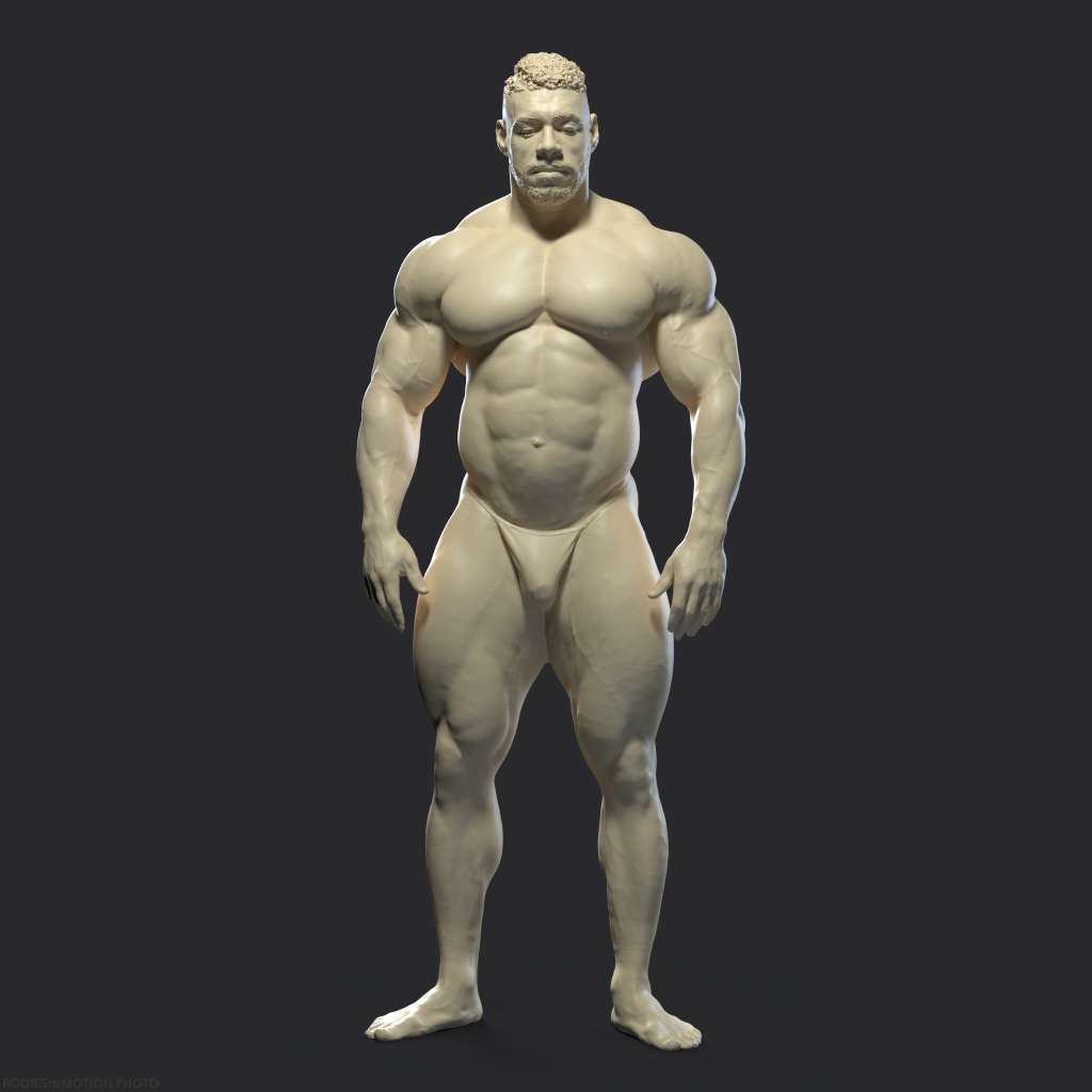 Muscular Male Neutral threePoint — figure reference