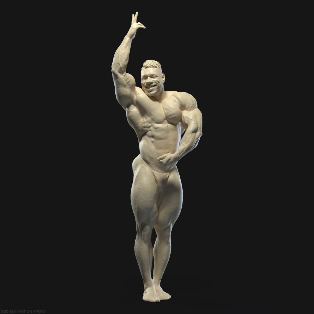 MuscularMale pose 3 threePoint — figure reference
