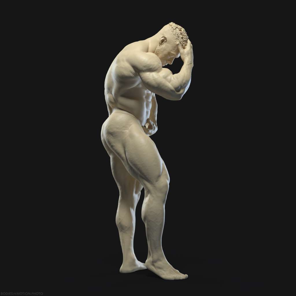 MuscularMale pose 4 threePoint — figure reference