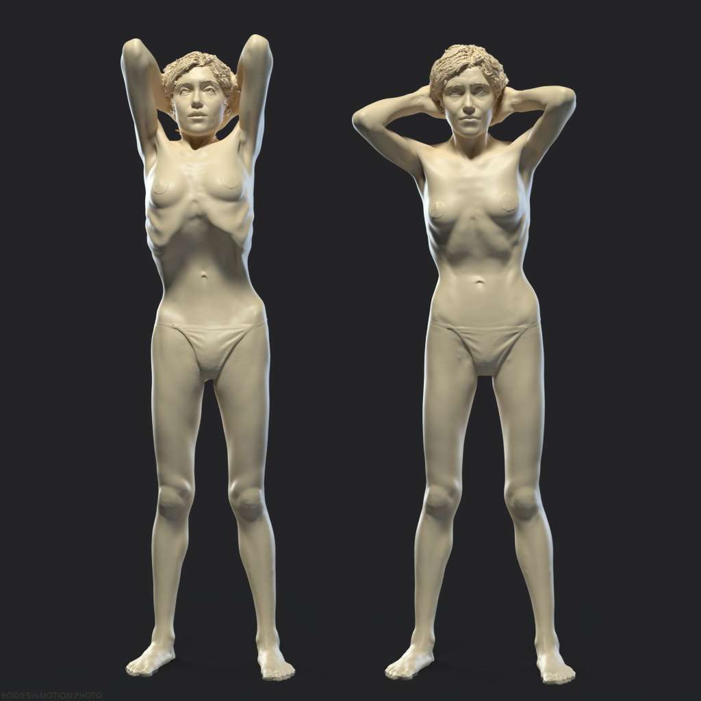 SkinnyFemale abdomen inhale tense threePoint — figure reference