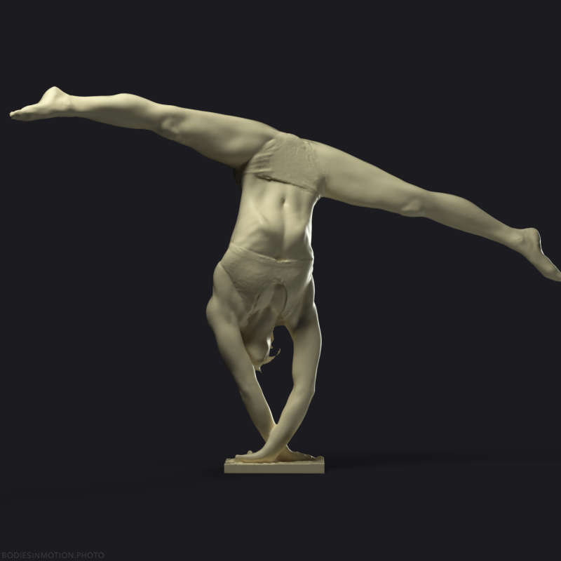 Female Handbalance Contortion 30 threePointDark — figure reference