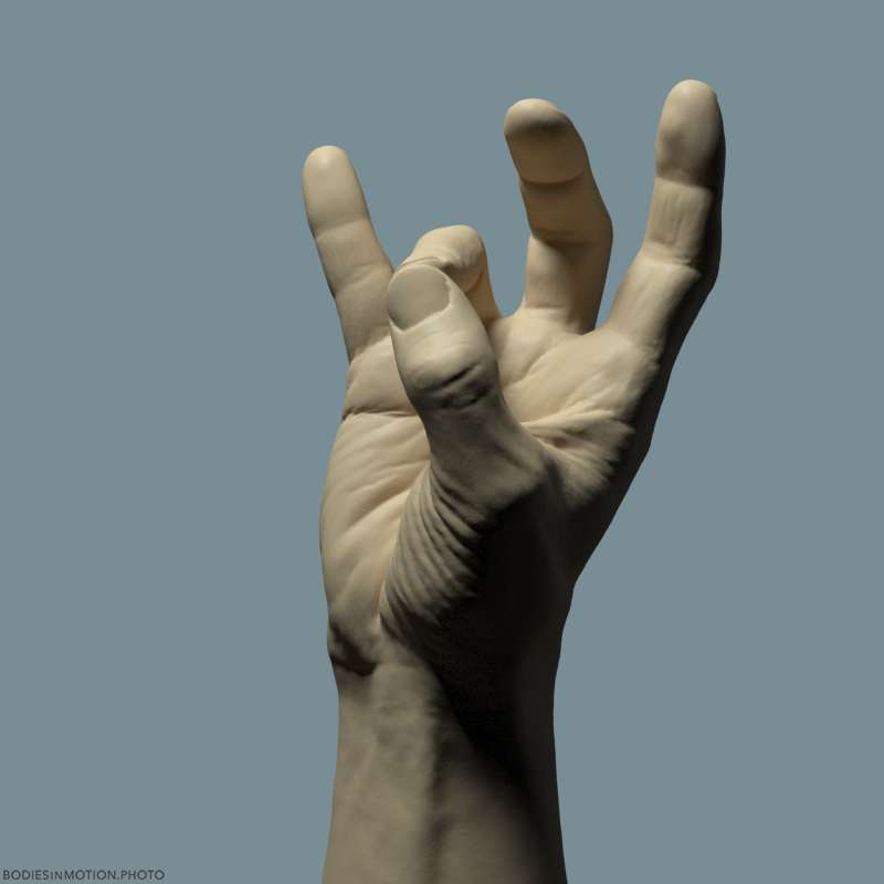 Athletic Male Hand 18 ringTouch keyLightBlue — figure reference