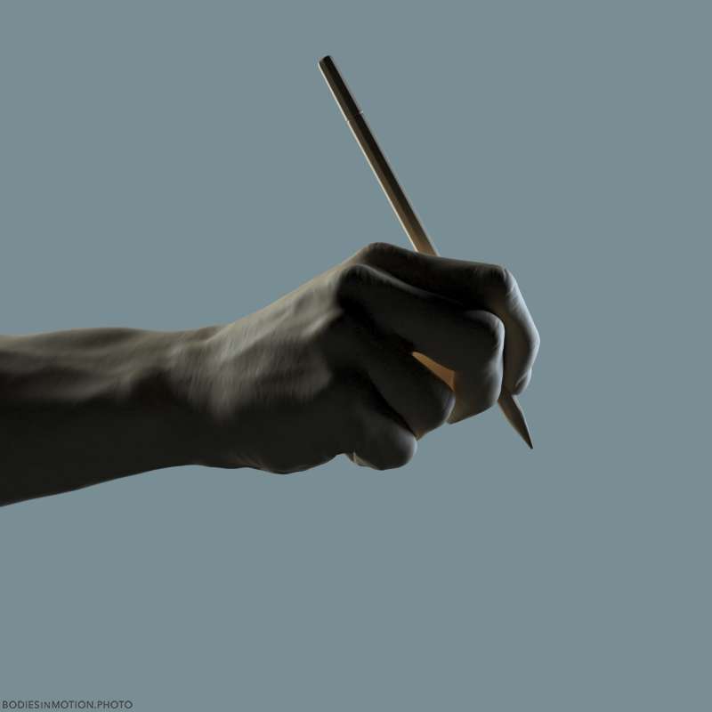 Athletic Male Hand 30 pencil rim — figure reference